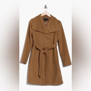 Beautiful camel color Wood blend wrap coat